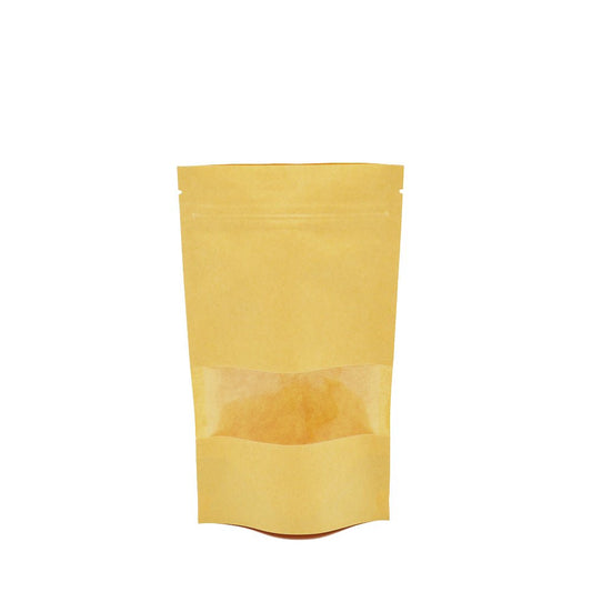 12x20 Reusable Kraft Ziplock Bag With Window-Pk50 - TEM IMPORTS™