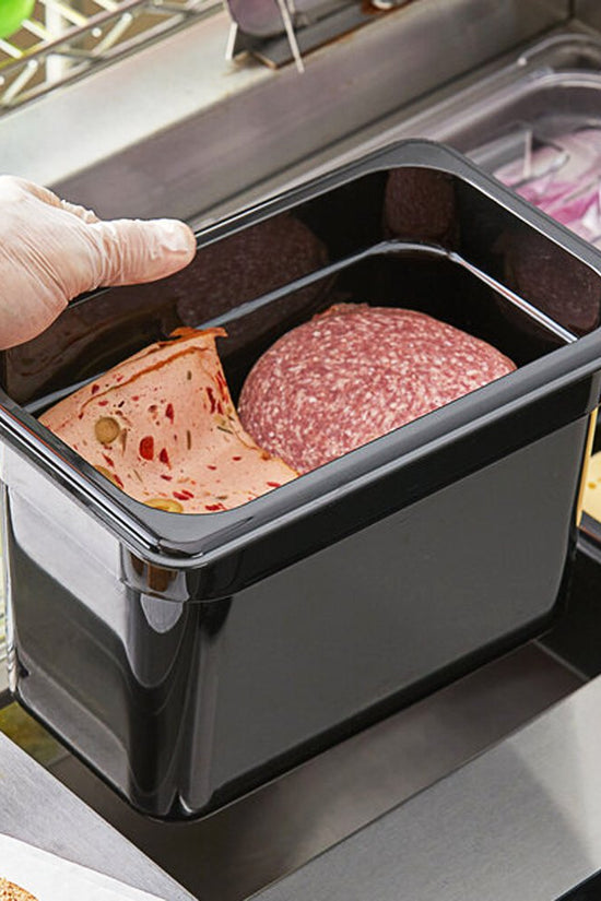 1/4 Size Steam Pan Polycarbonate Black - 3.75L - TEM IMPORTS™