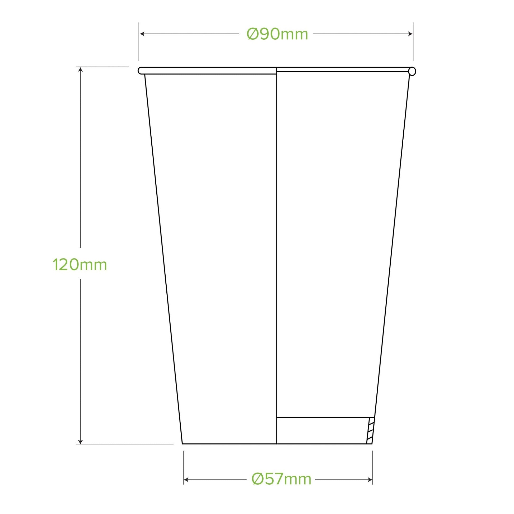 14oz/420mL (90mm) Green Cold Paper BioCup - 1000/ctn - TEM IMPORTS™