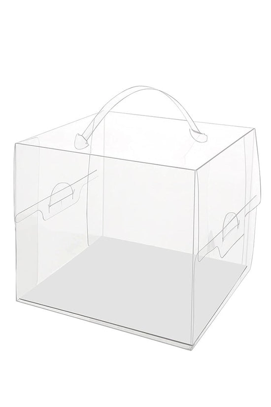 150x150x130mm Clear Square Box With Handle - TEM IMPORTS™