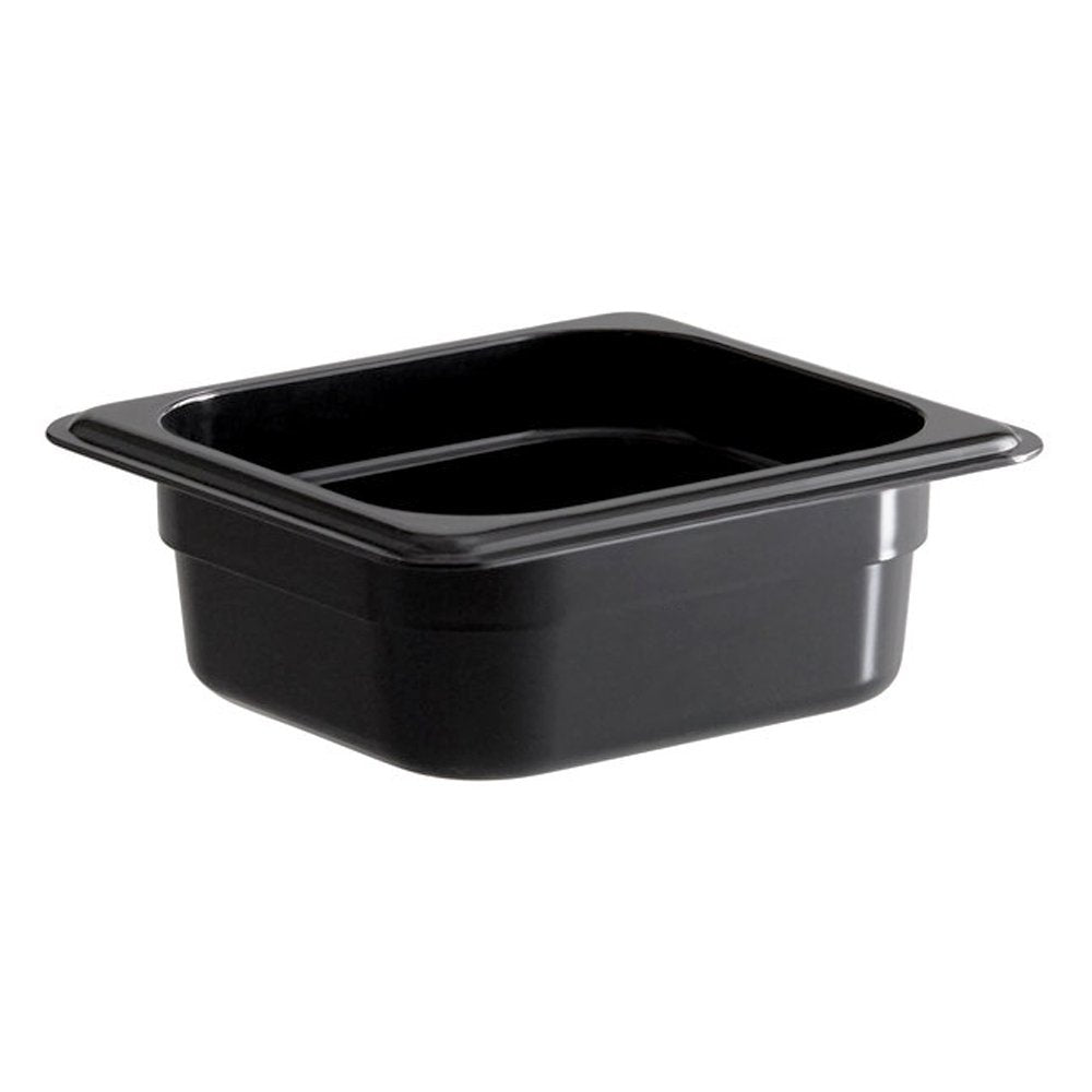 1/6 Size Steam Pan Polycarbonate Black - 1.0L - TEM IMPORTS™