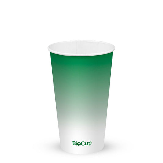 16oz/500mL (90mm) Green Cold Paper BioCup - 1000/ctn - TEM IMPORTS™