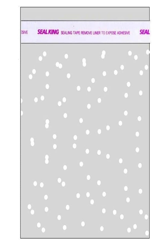 180x120mm Polka Dots Self Adhesive Sealing Bag-Pk100 - TEM IMPORTS™