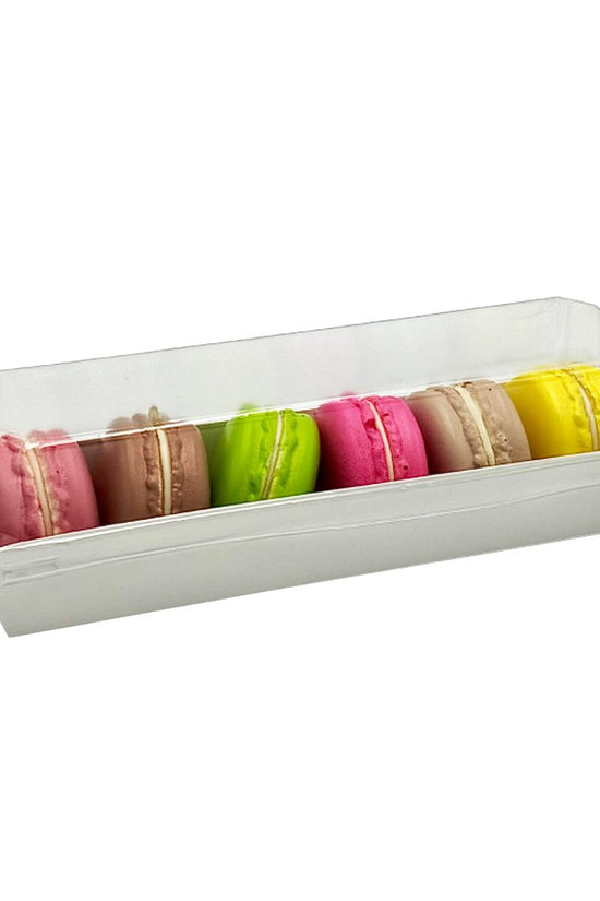18x55cm Rectangular White Paper Tray With Clear Lid - TEM IMPORTS™