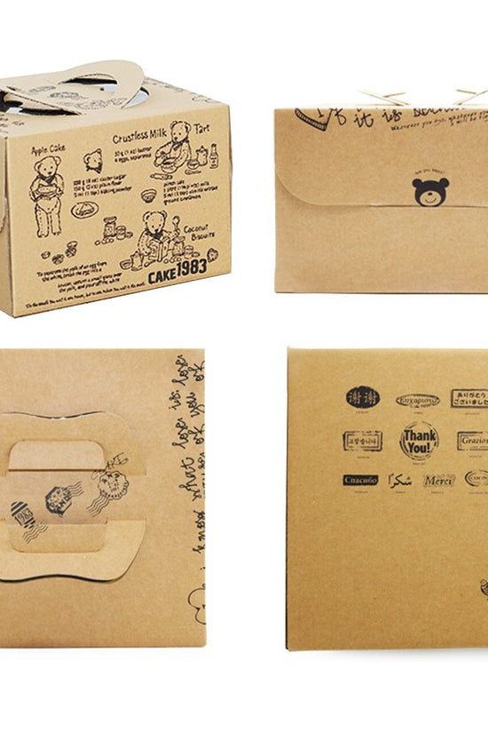 20x20x15 Patisserie Square Cake Box - Bear - TEM IMPORTS™