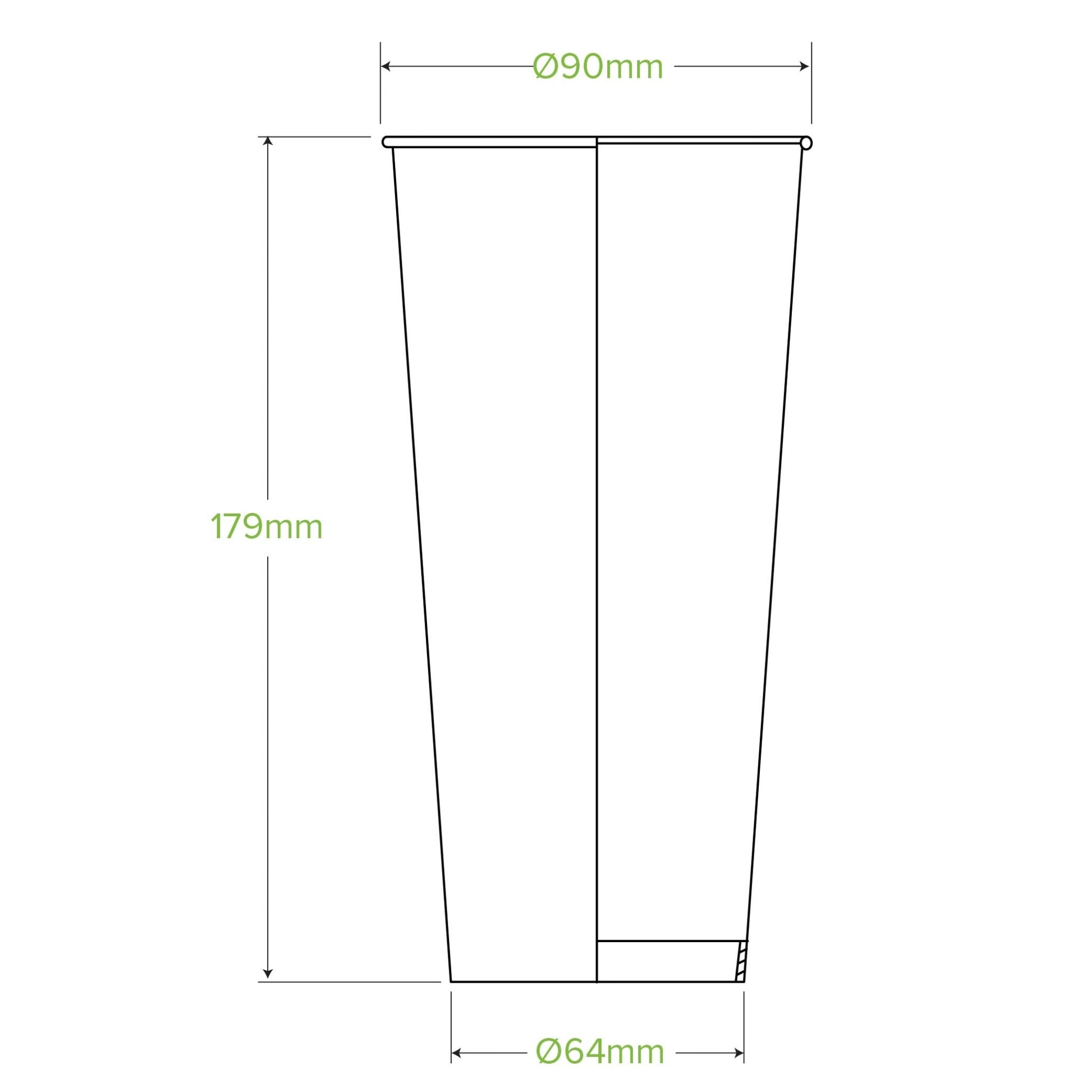 24oz/700mL (90mm) Green Cold Paper BioCup - 500/ctn - TEM IMPORTS™