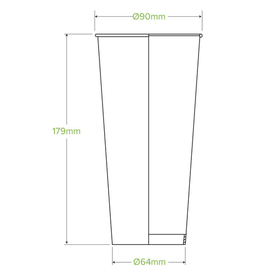 24oz/700mL (90mm) Green Cold Paper BioCup - 500/ctn - TEM IMPORTS™