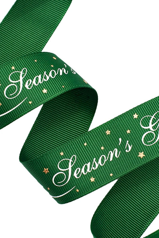 25mm Grosgrain Ribbon - Season Greetings Green - TEM IMPORTS™
