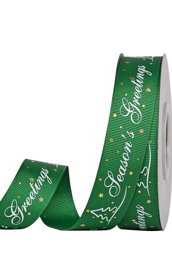 25mm Grosgrain Ribbon - Season Greetings Green - TEM IMPORTS™