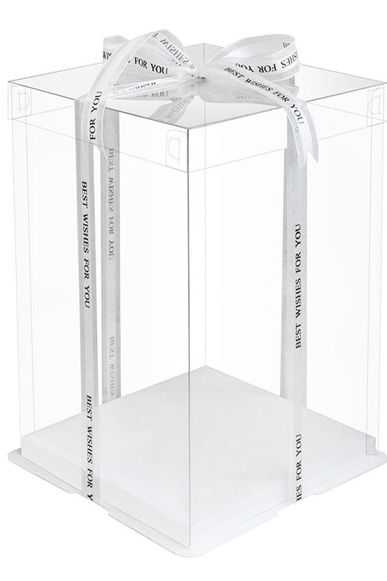 25x25x38 Transparent Square Box With Clear Lid