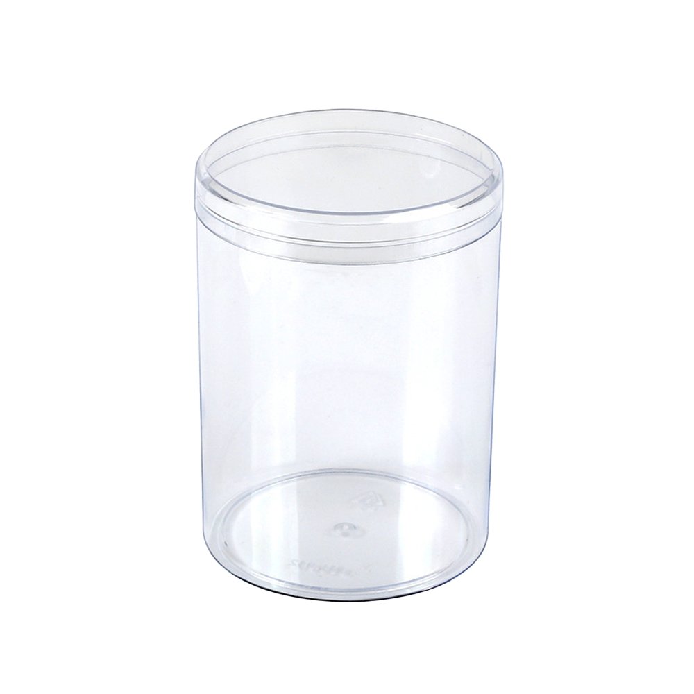 310mL Clear Round Cylinder Container With Hard Lid - TEM IMPORTS™