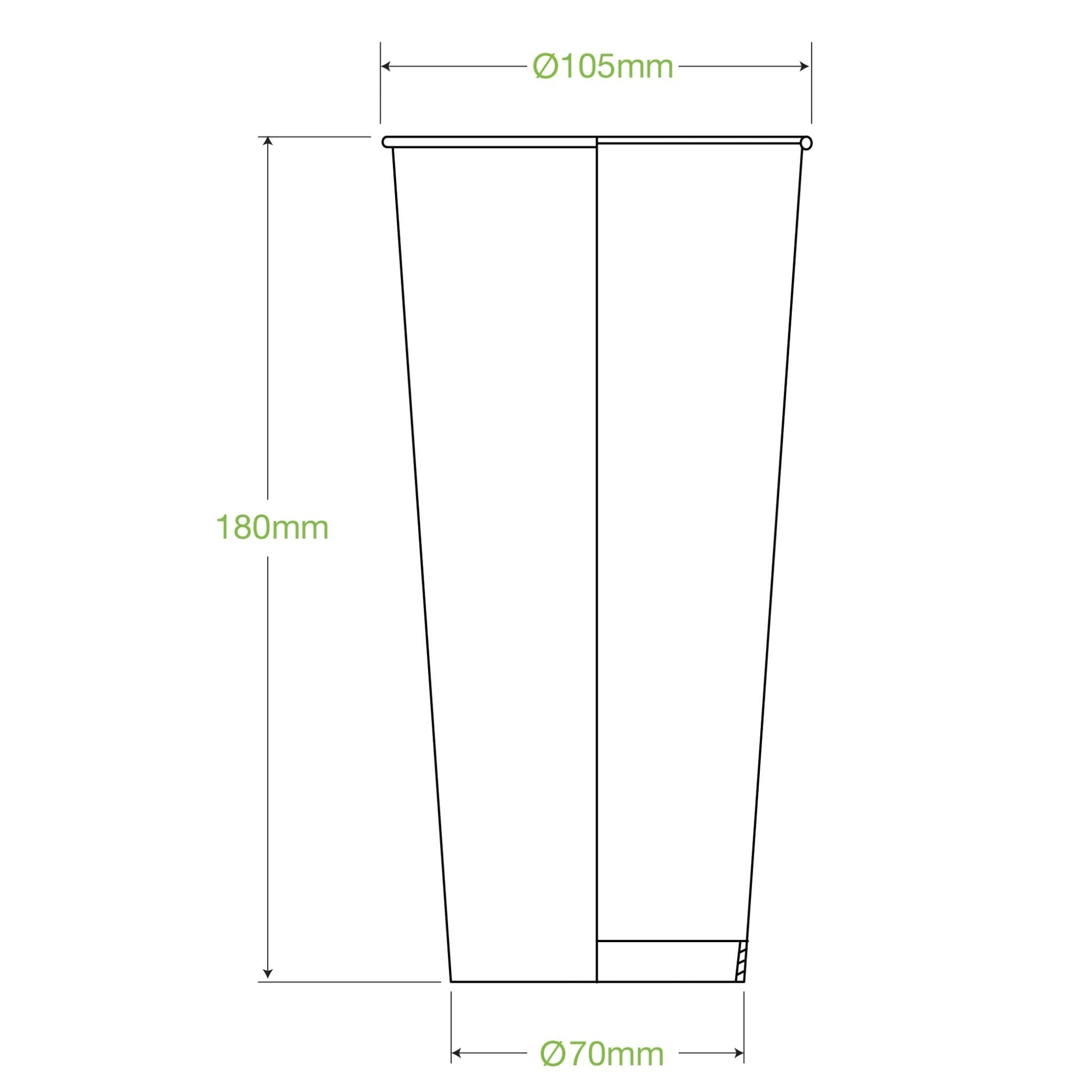32oz/960mL (105mm) Green Cold Paper BioCup - 500/ctn - TEM IMPORTS™