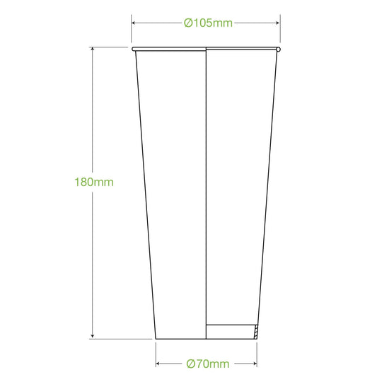 32oz/960mL (105mm) Green Cold Paper BioCup - 500/ctn - TEM IMPORTS™