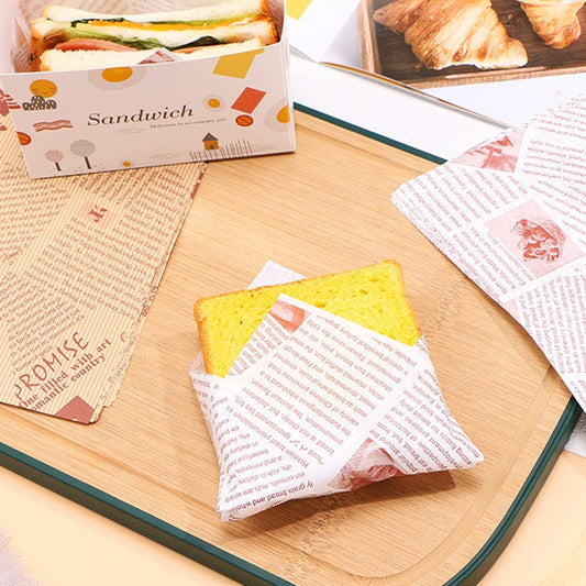 Printed Newspaper Pattern Food Wrapping Paper - 100/PK - TEM IMPORTS™
