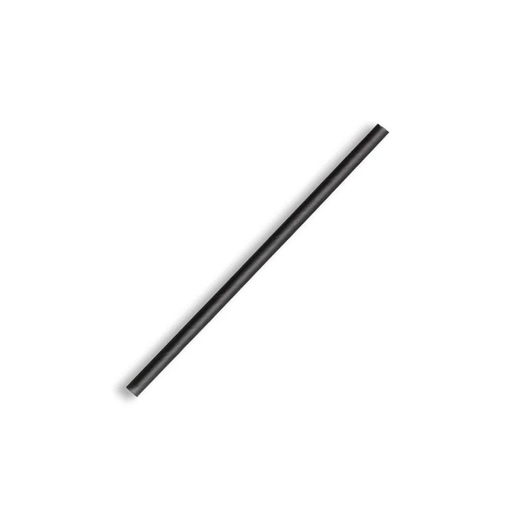 Paper Straw Cocktail Plain Black