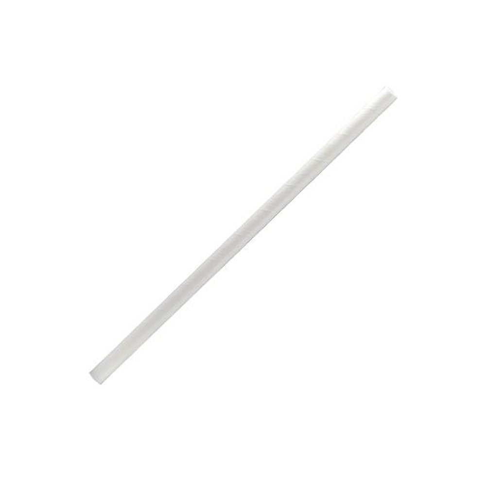 6mm White Regular Flat End Cut Paper Straws