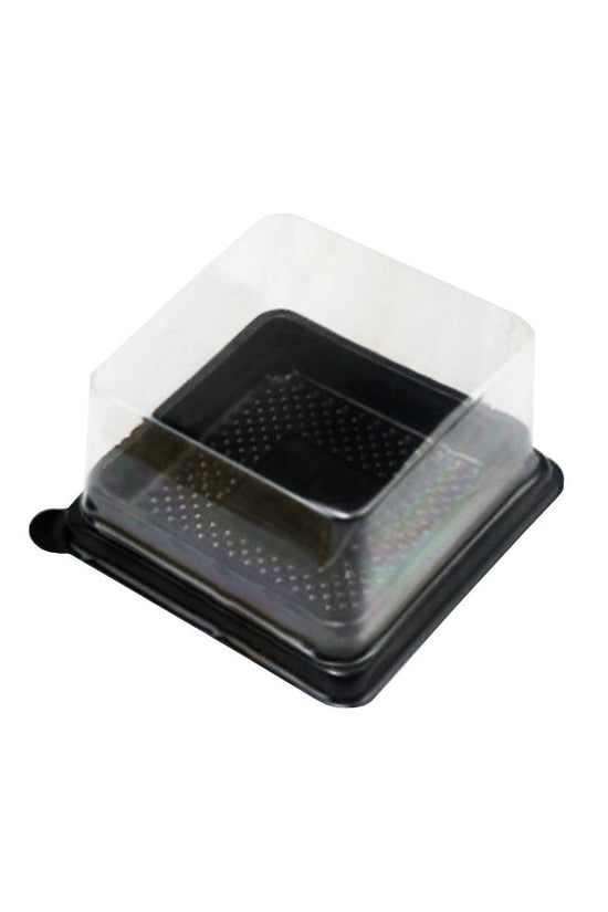 70x70mm Black Square Base With Clear Lid - TEM IMPORTS™