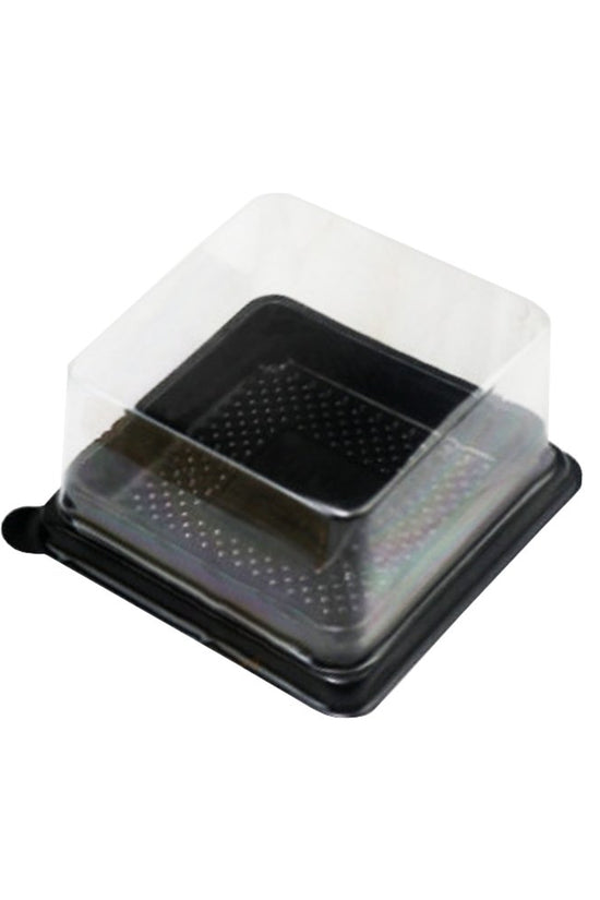 75x75mm Black Square Base With Clear Lid - TEM IMPORTS™