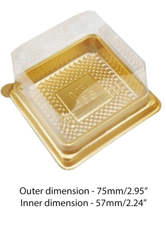 75x75mm Gold Square Base With Clear Lid - TEM IMPORTS™