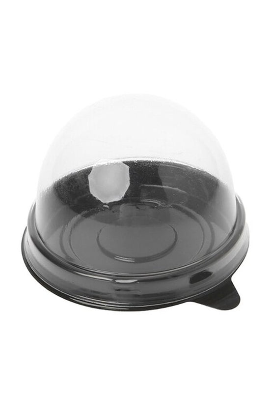 80mm Small Black With Clear Dome Lid