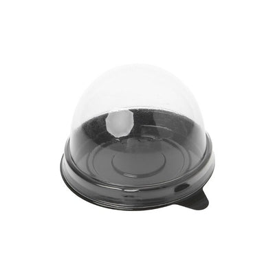 80mm Small Black With Clear Dome Lid