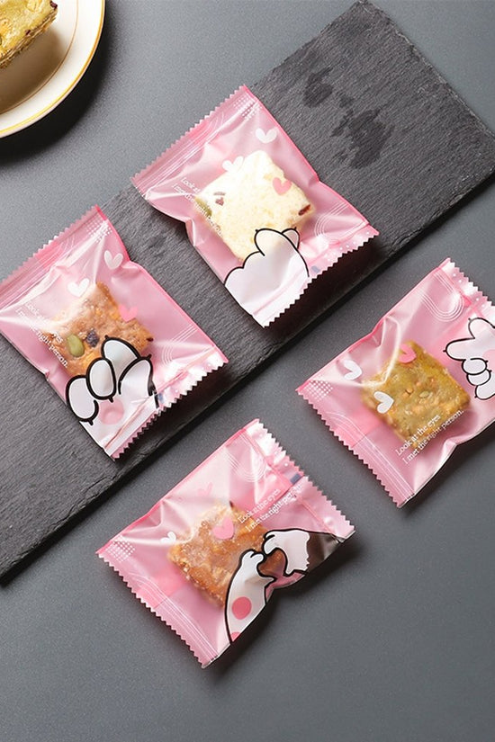 85x55mm Heat Seal Nougat Bags -Pk100-Cute Paw - TEM IMPORTS™