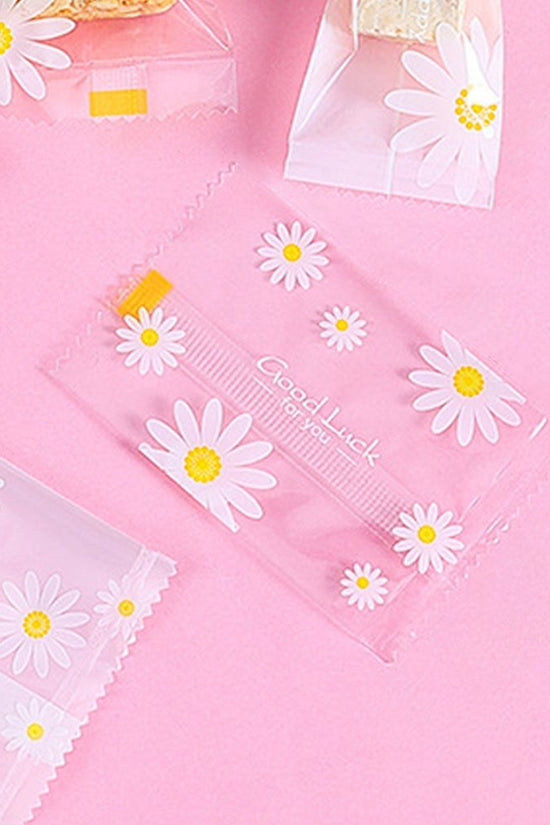 85x55mm Heat Seal Nougat Bags -Pk100-Daisy - TEM IMPORTS™