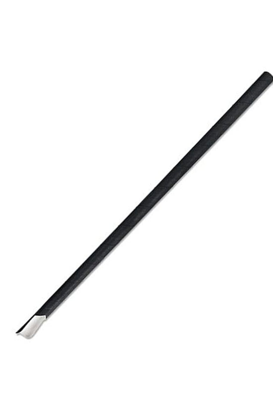 Paper Straw Spoon Black