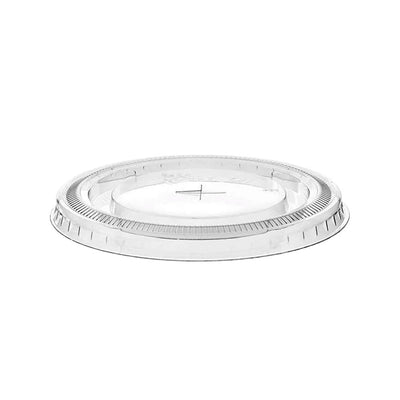 90mm Clear PET Flat Lid X Slot Hole - TEM IMPORTS™