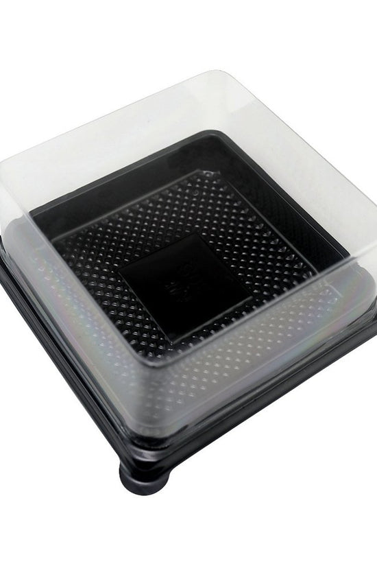 90x90mm Black Square Base With Clear Lid - TEM IMPORTS™