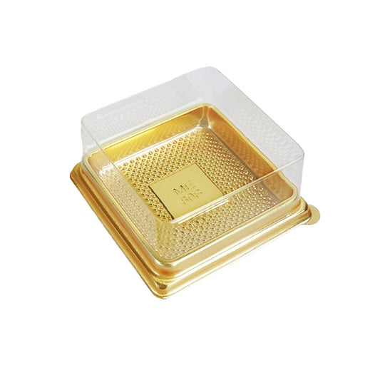 90x90mm Gold Square Base With Clear Lid - TEM IMPORTS™