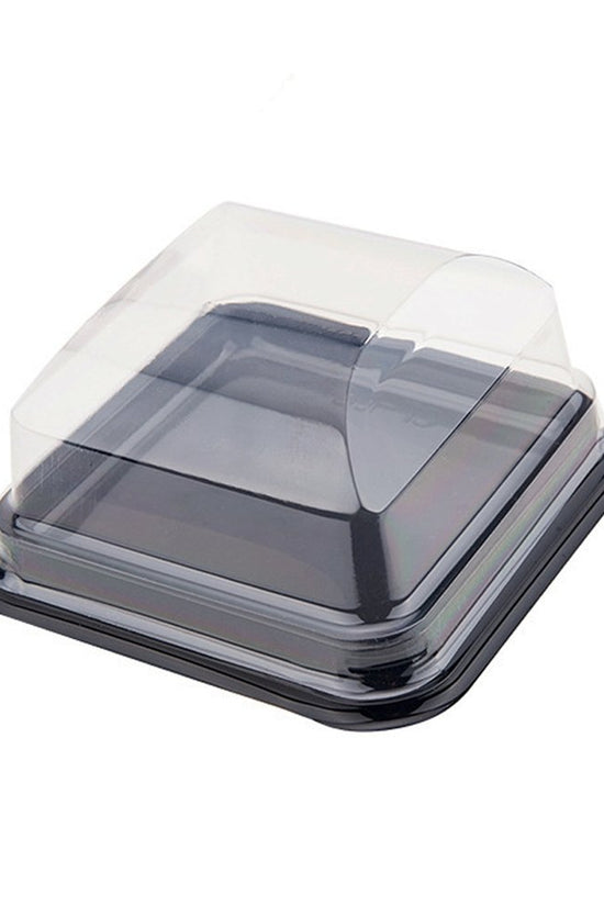 93x93mm Black Square Base With Lightly Slanted Clear Dome Lid - TEM IMPORTS™