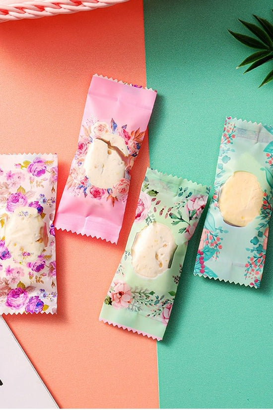 95x40mm Heat Seal Nougat Bags -Pk100-Flower Pattern - TEM IMPORTS™