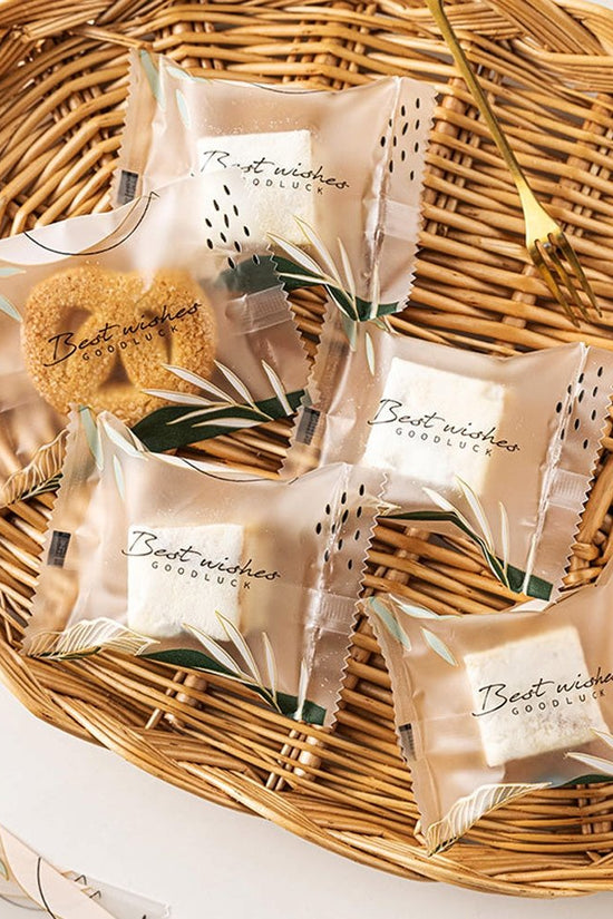 95x70mm Heat Seal Nougat Bags -Pk100-Best Wishes - TEM IMPORTS™