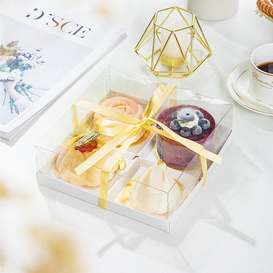 Mini Square Clear Flat Cake Box
