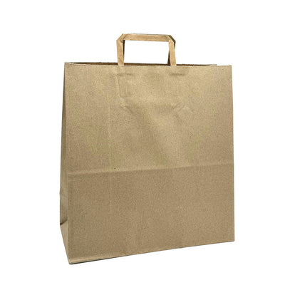 Medium Kraft Flat Handle Paper Bag - 250/CTN