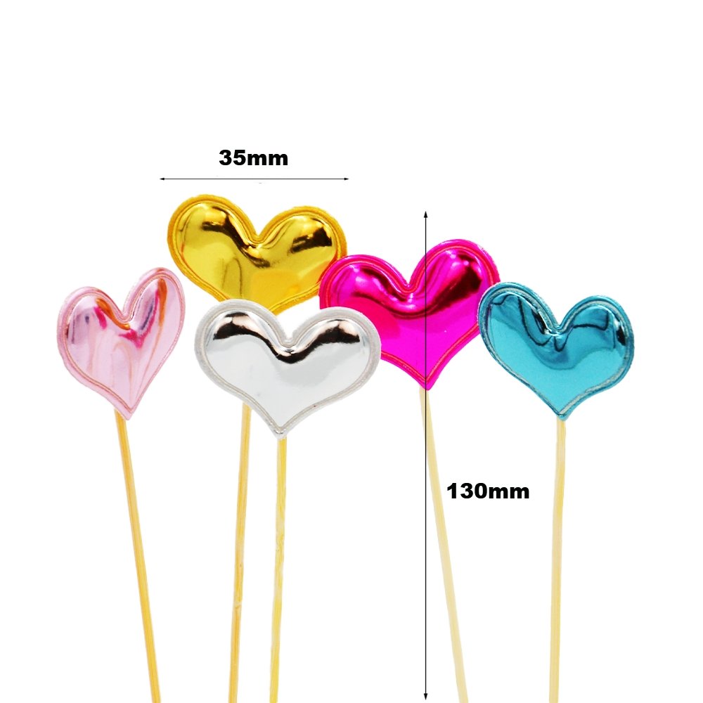 Assorted Colour Heart Pillow Cake Topper - Pack of 5 - TEM IMPORTS™