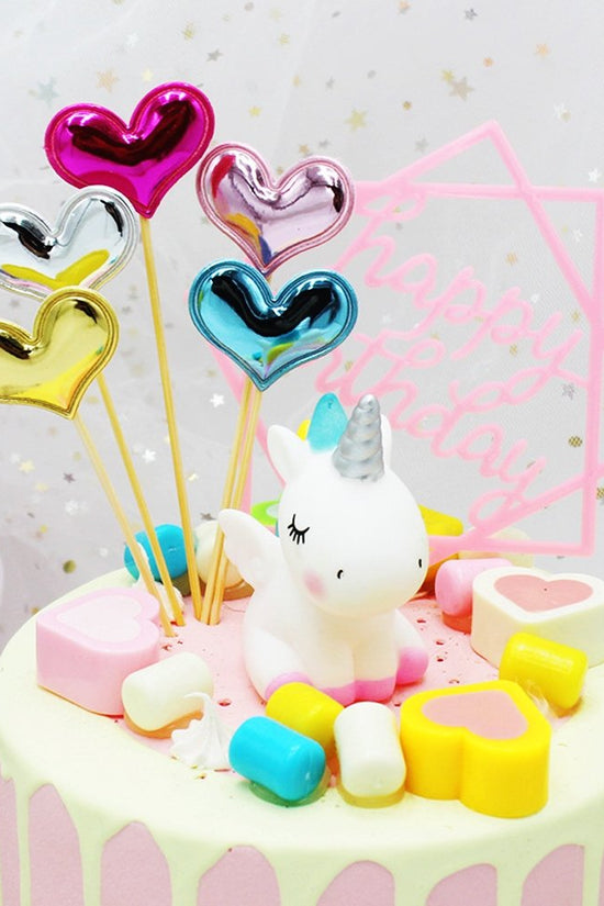Assorted Colour Heart Pillow Cake Topper - Pack of 5 - TEM IMPORTS™