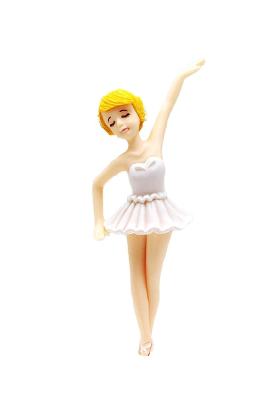 Balerina Dancing Girl With White Dress Cake Topper 
