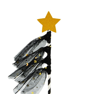 Black Wishing Star With Lace Cake Topper - TEM IMPORTS™