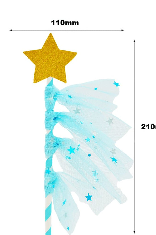 Blue Wishing Star With Lace Cake Topper - TEM IMPORTS™