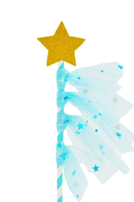 Blue Wishing Star With Lace Cake Topper - TEM IMPORTS™