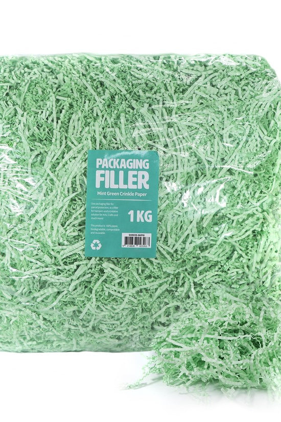 Mint Green Crinkle Paper Shreds Fillers - 1Kg - TEM IMPORTS™