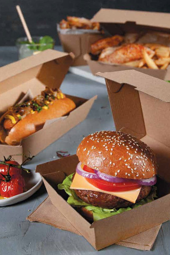 Corrugated Kraft Plain Brown Dinner Box - TEM IMPORTS™