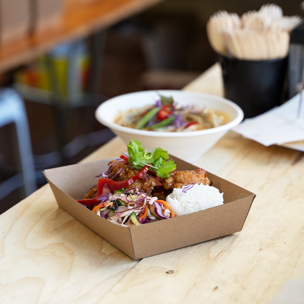 Corrugated Kraft Plain Brown Food Tray - Square - TEM IMPORTS™