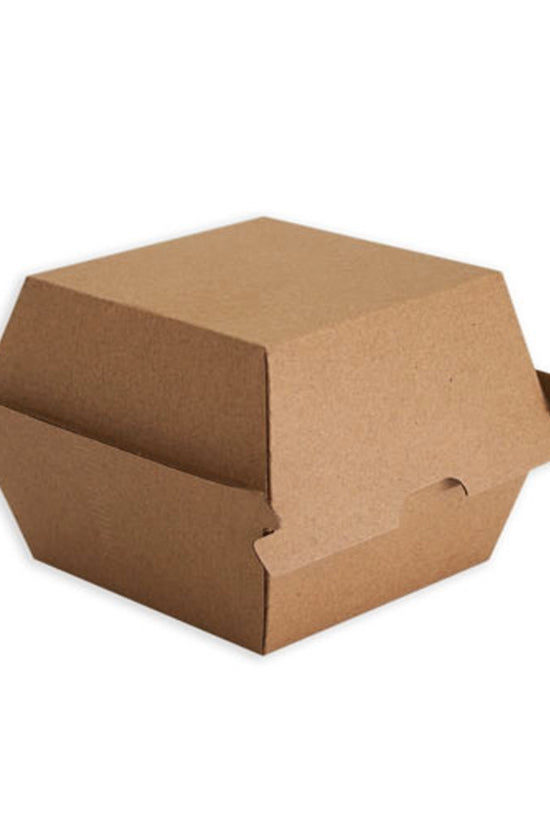 Corrugated Brown Kraft Large Burger Box Clamshell
