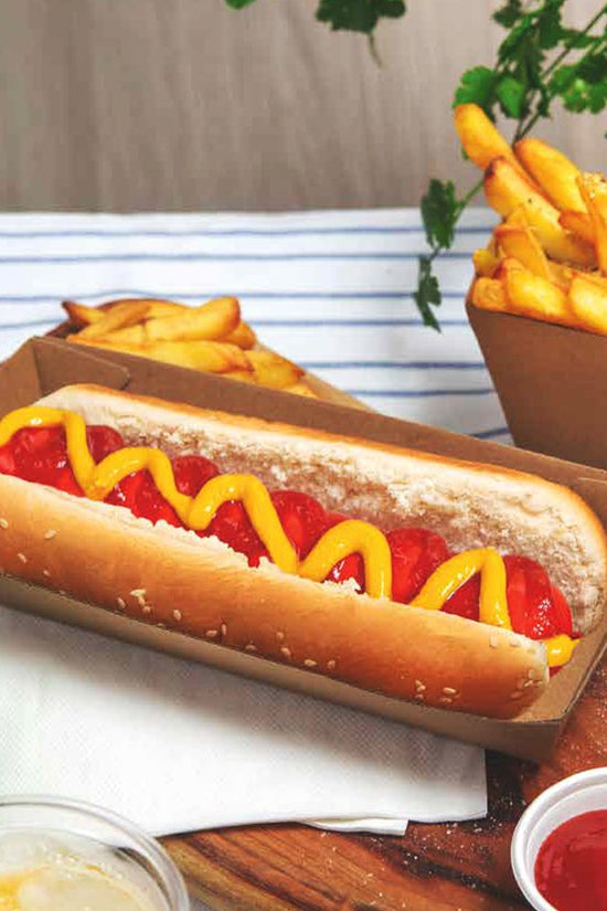 Corrugated Kraft Plain Brown Open Hot Dog Tray - TEM IMPORTS™