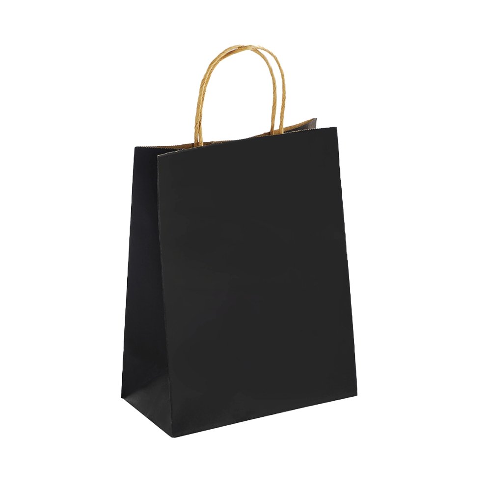 Extra Small Black Twisted Paper Handle Bag - 250/CTN