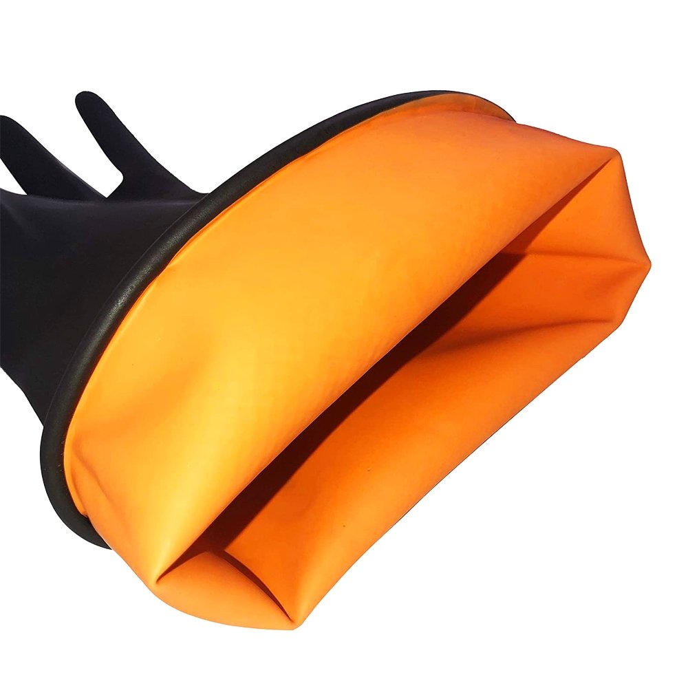 Extra Large Black Rubber Heavy Duty Gloves - 5/PK - TEM IMPORTS™