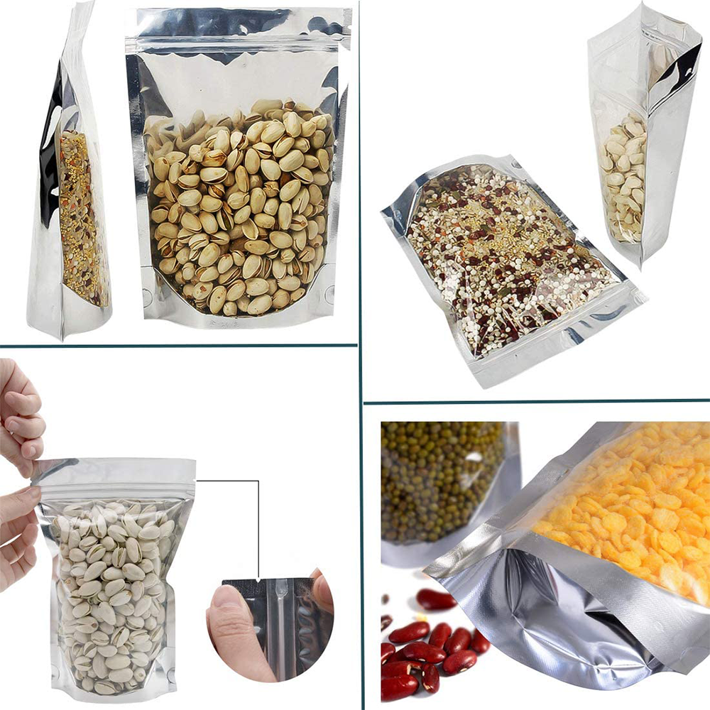 14x20 Reusable Foil Silver Ziplock Bag Full Window - TEM IMPORTS™